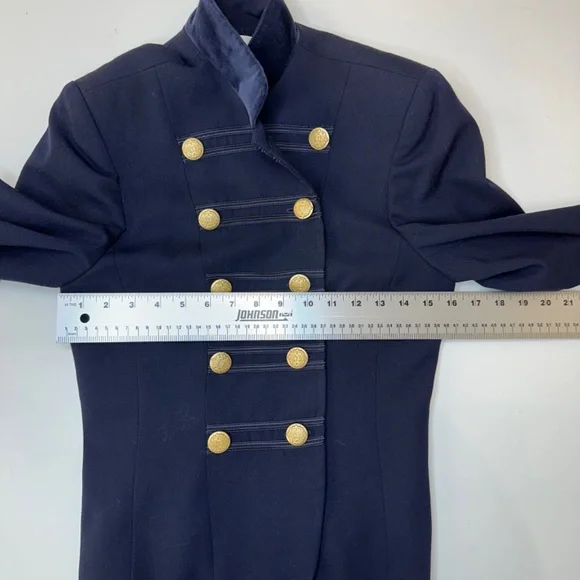 Jones New York Navy Wool double breasted military inspired blazer.  SZ 10 EUC! - Picture 8 of 13